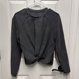 lululemon athletica Charcoal Gray Knot-Front Long Sleeve Top